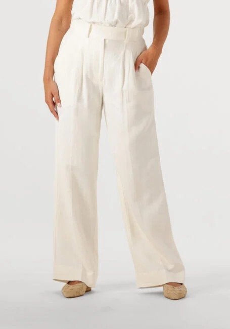 Second Female Lino pantalon wit mt M, Maat 38/40 (M), Second Female, Wit, Nieuw