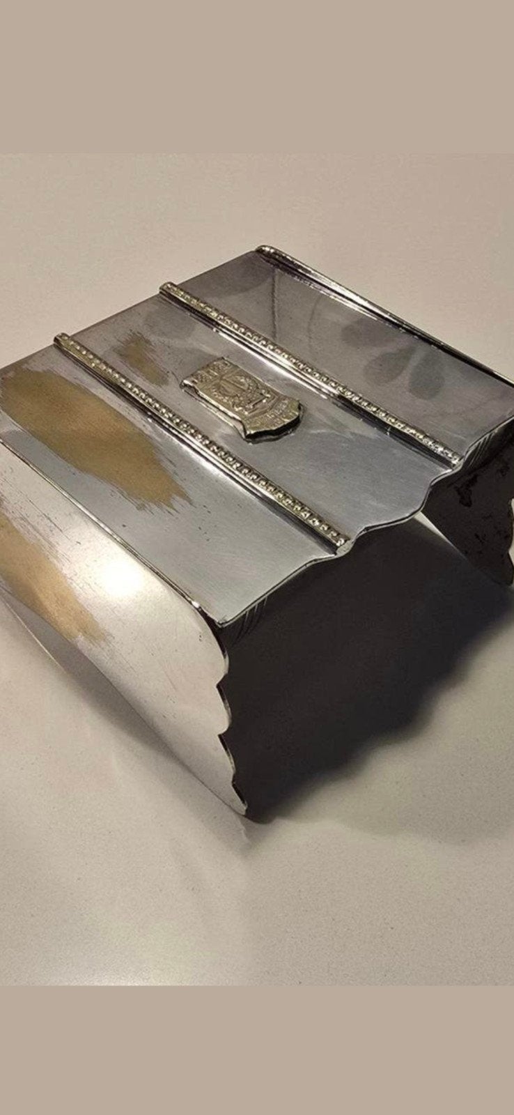Antieke 19de eeuwse verzilverde snuifdoos / pillendoos €49, Ophalen of Verzenden