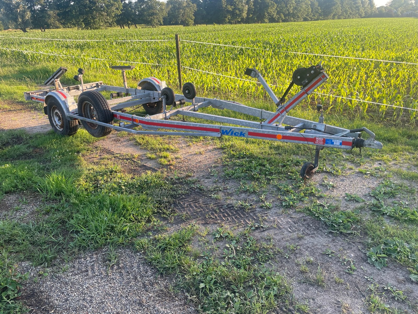 Wick Boottrailer 1300 kg, Watersport en Boten, Boottrailers, Ophalen, Gebruikt, 1500 tot 3000 kg, Sloepentrailer