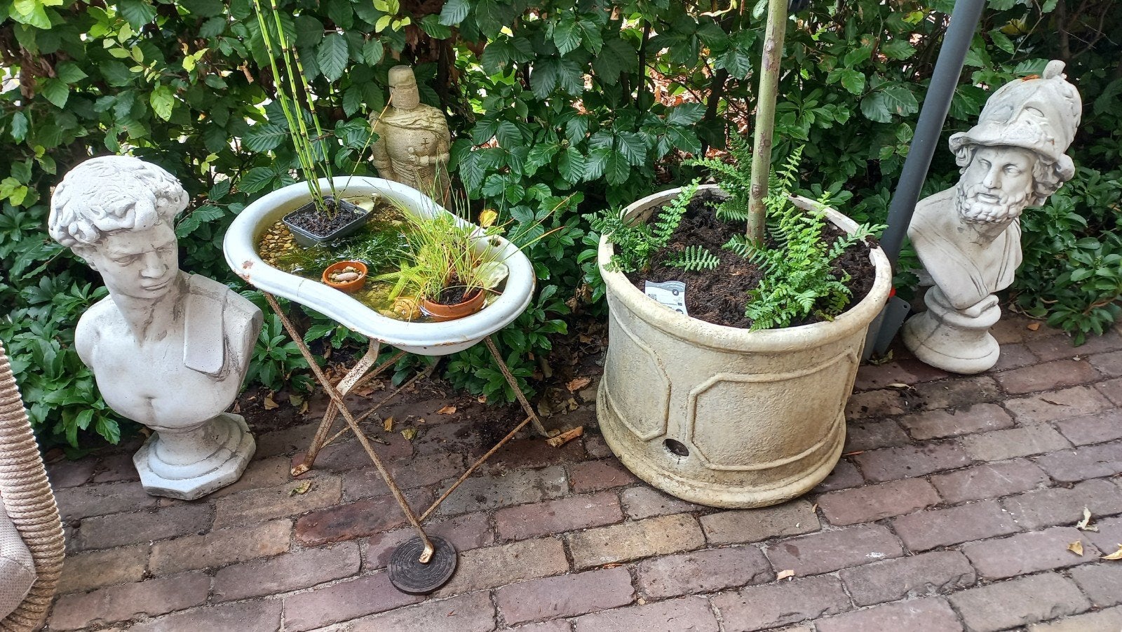 Set van 2 klassieke bustes - David en Ajax, Tuin en Terras, Tuinbeelden, Zo goed als nieuw, Overige typen, Beton, Ophalen