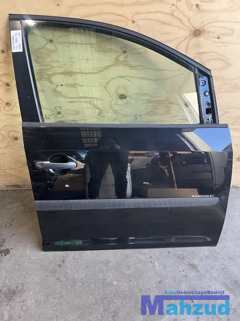volkswagen touran T1 ZWART LC9Z rechts voor deur 2003-2010, Gebruikt, Volkswagen AG, Volkswagen, Deur