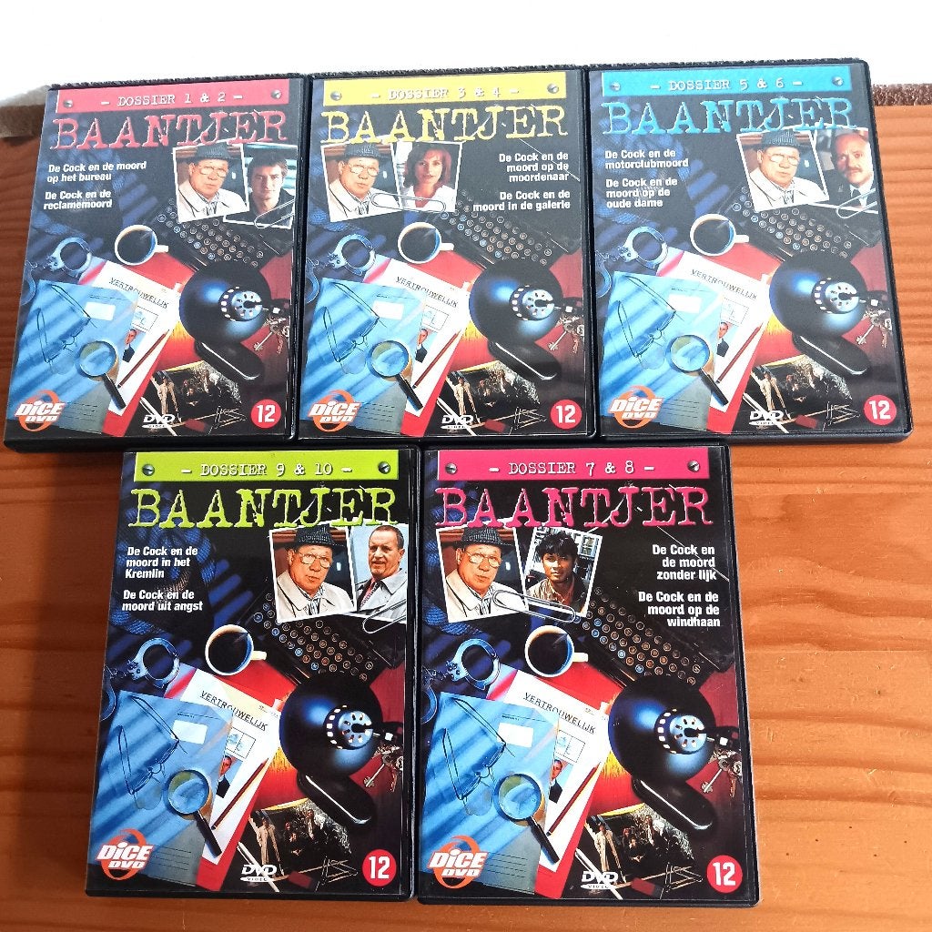 Baantjer DVD Boxen - Dossiers 1 t/m 10 (5 boxen), Cd's en Dvd's, Misdaad, Zo goed als nieuw, Vanaf 12 jaar, Complete serie