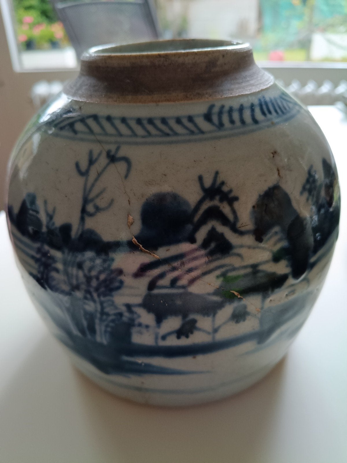 Chinese blauw/ witte gemberpot, Ophalen