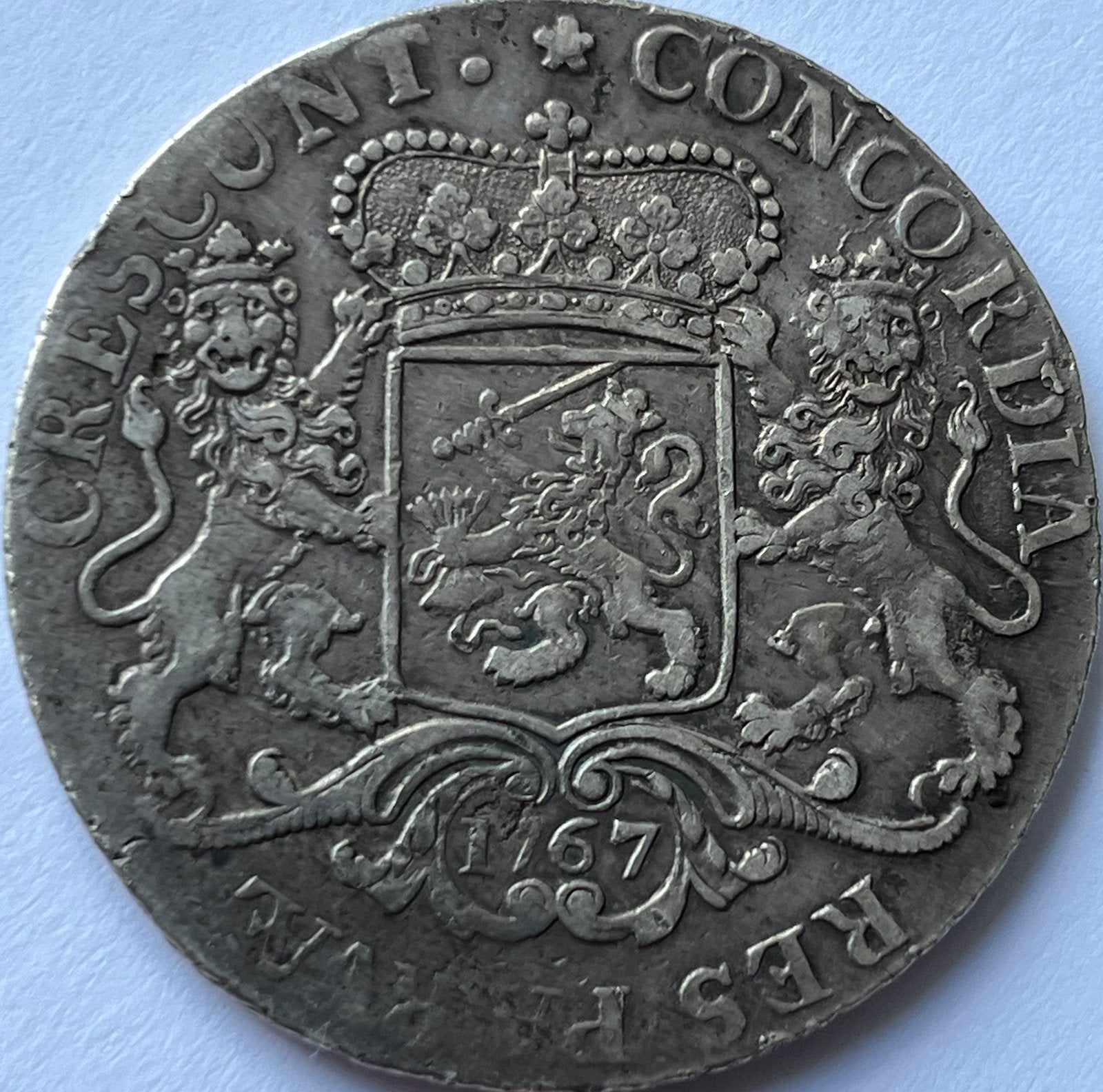 Holland zeldzame zilveren rijder 1767 met klop, Postzegels en Munten, Munten | Nederland, Vóór koninkrijk, Zilver, Losse munt