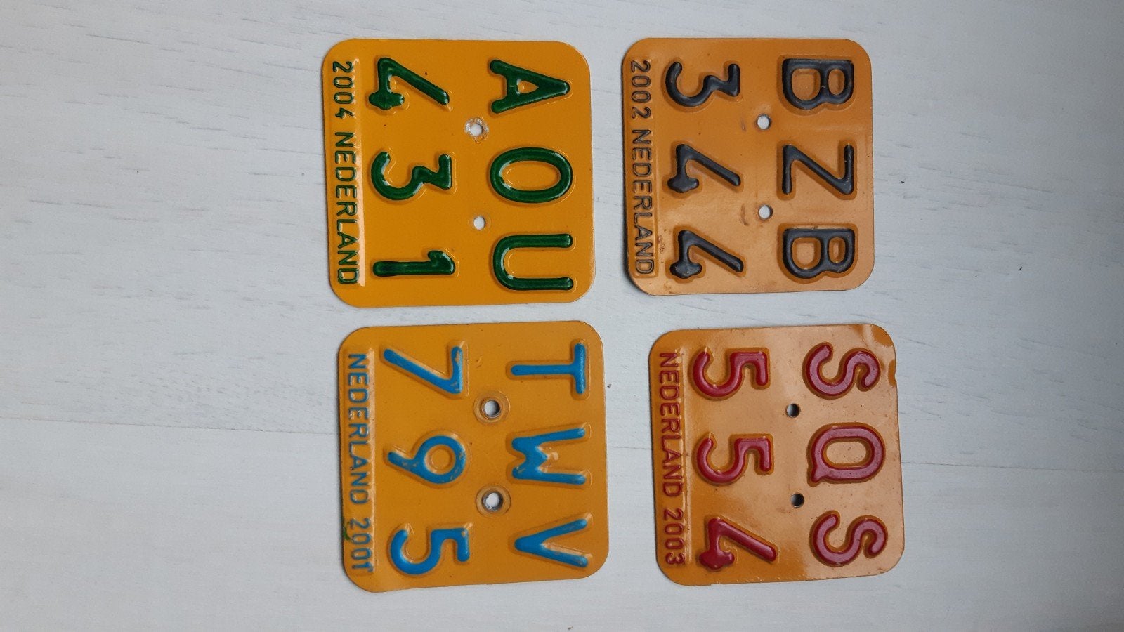 Oude Kentekenplaatjes Brommer, Ophalen of Verzenden, Gebruikt