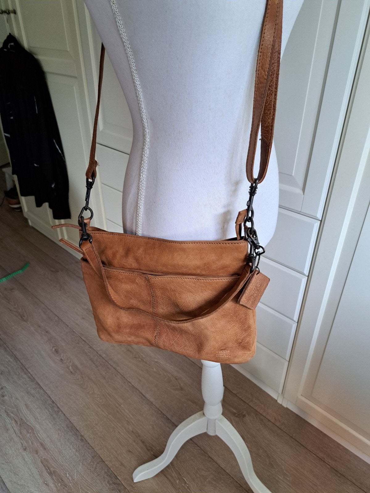 leren schoudertas van Bear, Ophalen of Verzenden, Zo goed als nieuw, Bruin, Handtas