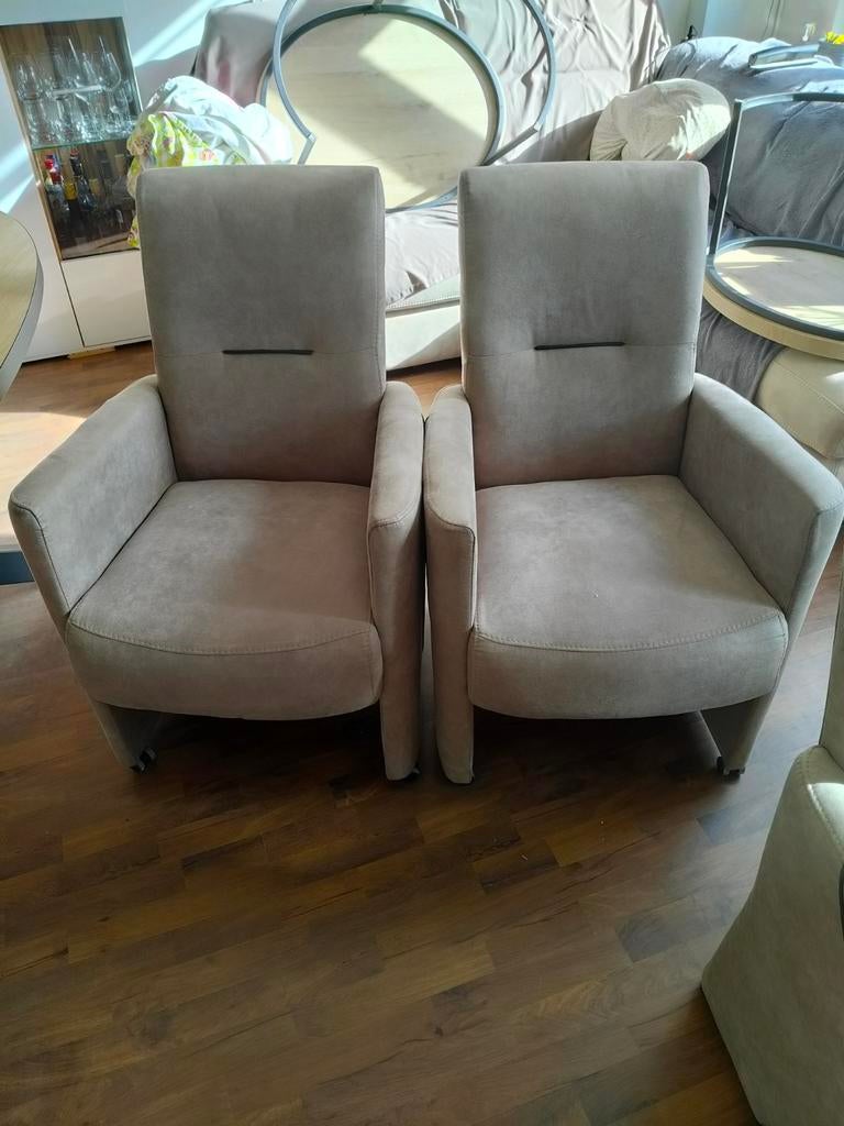 6 comfortabele eetkamerstoelen - microvezel, Ophalen, Overige materialen, Gebruikt, Grijs