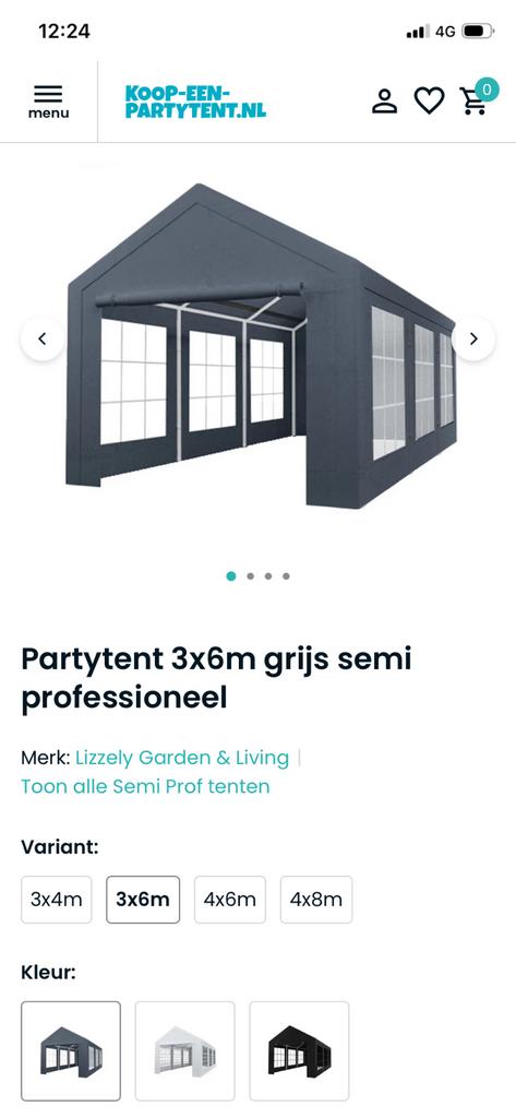 Partytent 3x6m semi professioneel niet gebruikt(nog in doos), Ophalen, Partytent, Minder dan 4 meter, Nieuw