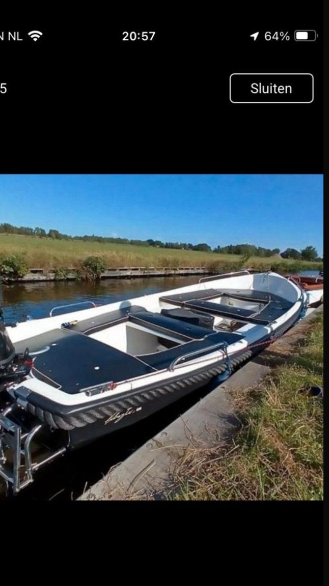 Prachtige sloep liberty remus 420 elektrisch, Watersport en Boten, Ophalen, Elektrisch, 5 m, Zo goed als nieuw