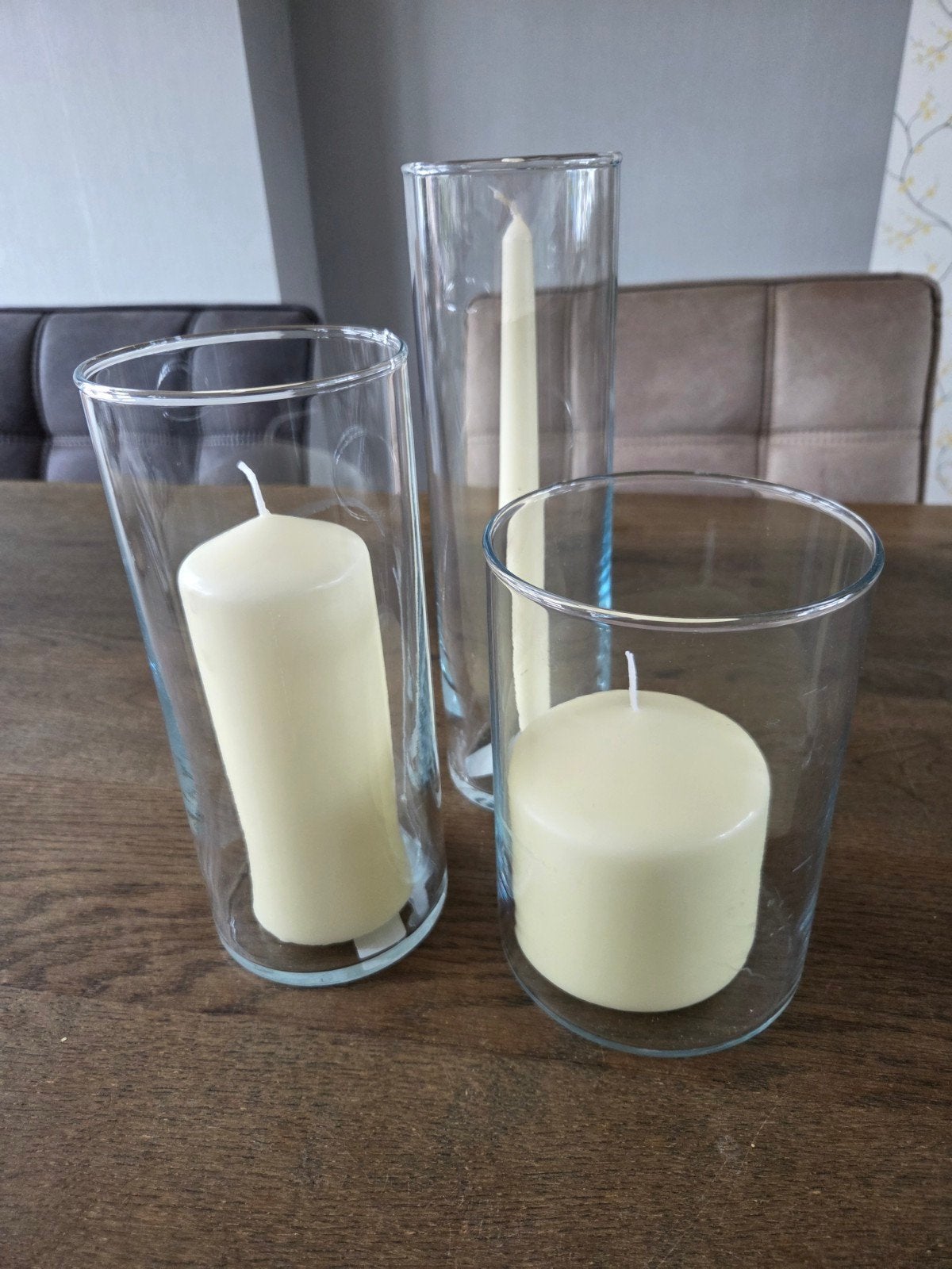 Cilinder vazen met kaarsen, decoratie, Ophalen, Nieuw, Glas