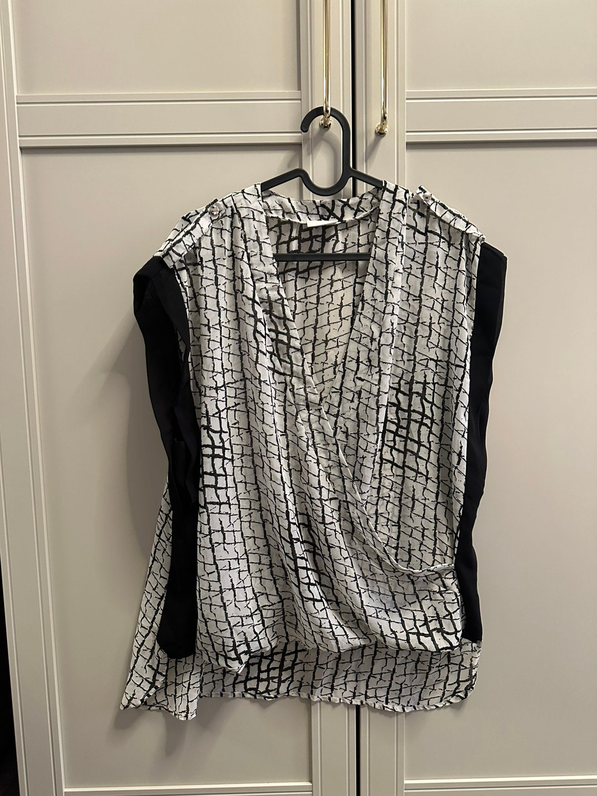 Leuke Zara Villa top blouse zomer zwart wit M nieuw overslag, Maat 38/40 (M), Zwart, Nieuw, Ophalen of Verzenden