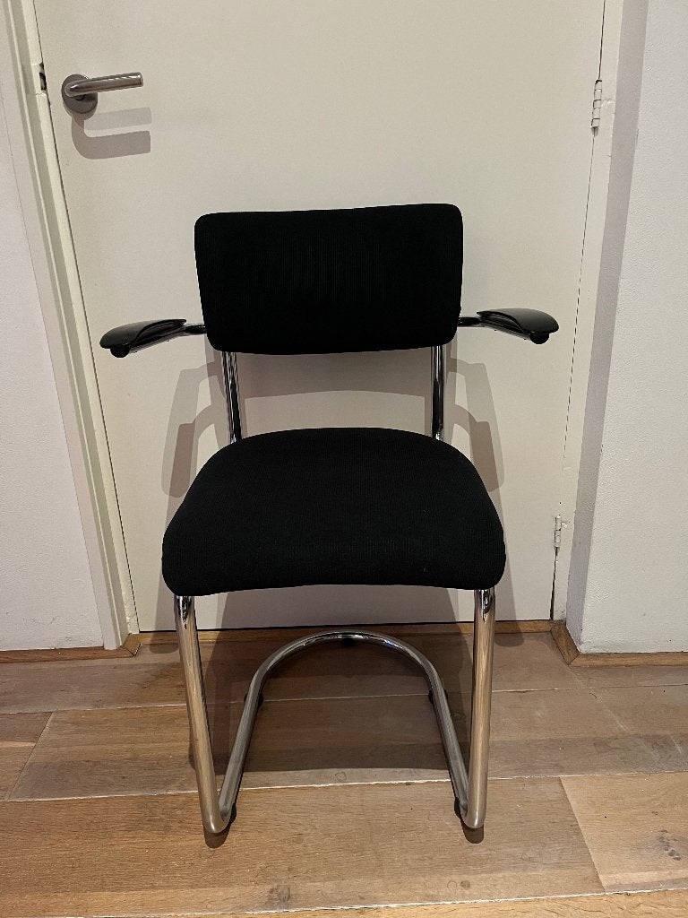 6 Gispen stoelen, Ophalen, Gebruikt, Zwart, Stof