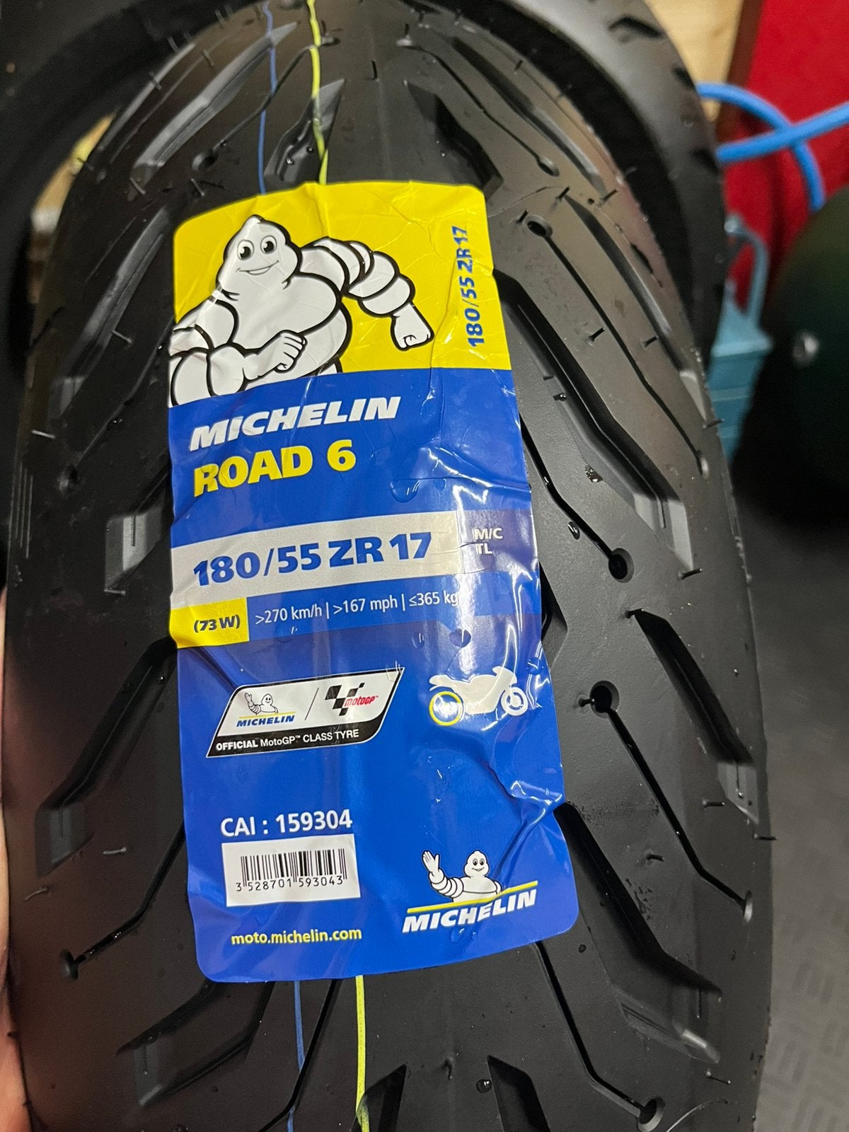 Nieuwe Michelin road 6 180/55/ZR17 73W montage ook mogelijk., Ophalen, Nieuw