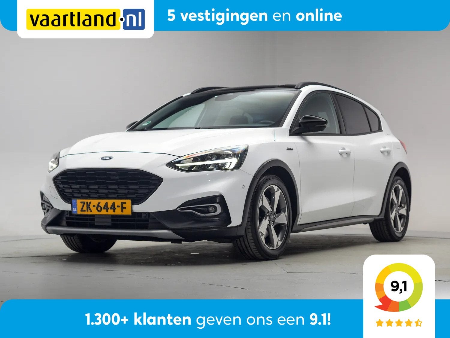 Ford Focus 1.0 EcoBoost 125pk Active Business 5-drs [ LED B&, 125 pk, Gebruikt, Wit, Origineel Nederlands