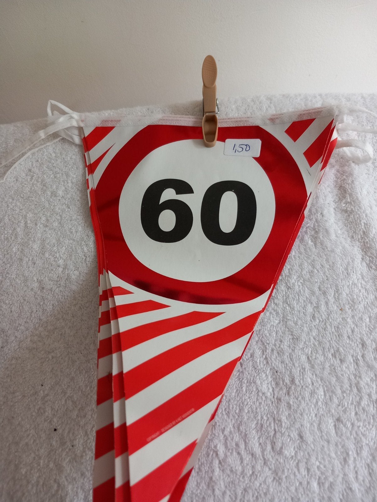 Slinger 60 jaar - Verjaardagsversiering, Ophalen of Verzenden, Gebruikt, Versiering, Verjaardag