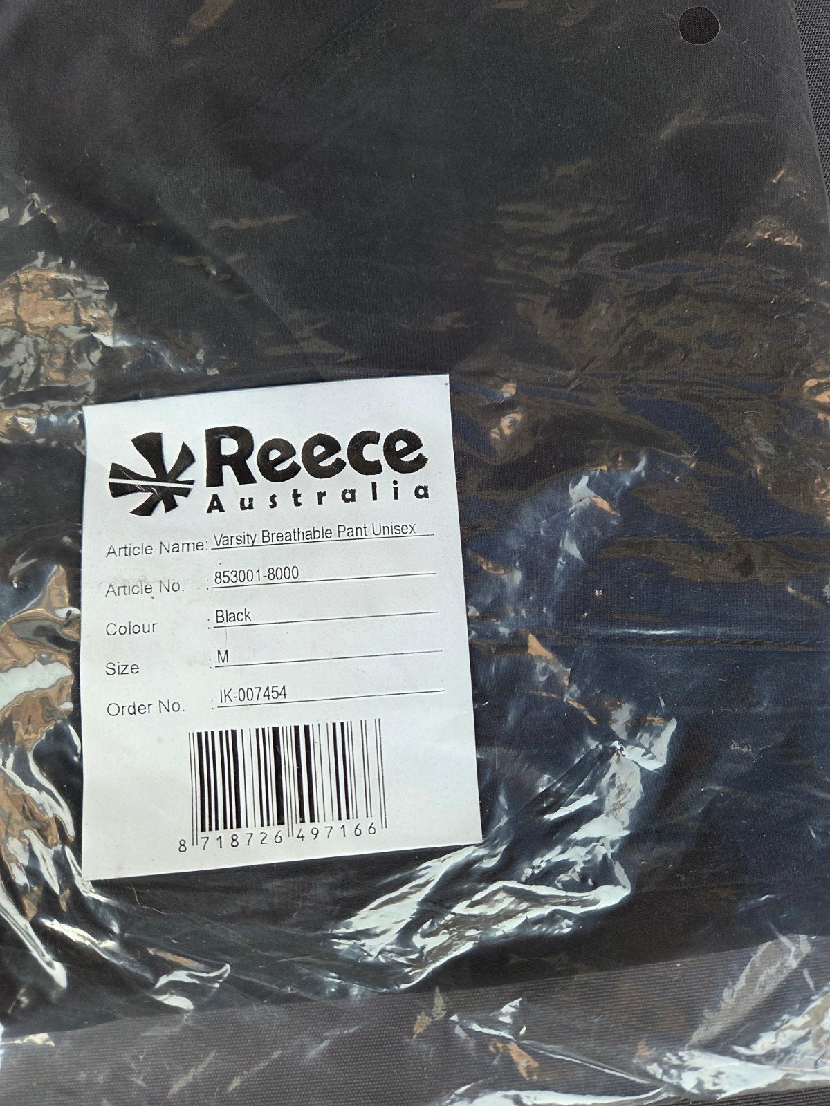 Reece Australia Varsity Sweatpants Uniseks Zwart Maat S, Maat 38/40 (M), Zwart, Reece Australia, Nieuw
