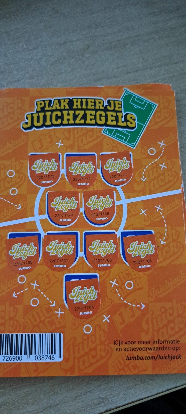 Jumbo juich jack zegels. Volle kaart., Boeken, Ophalen of Verzenden