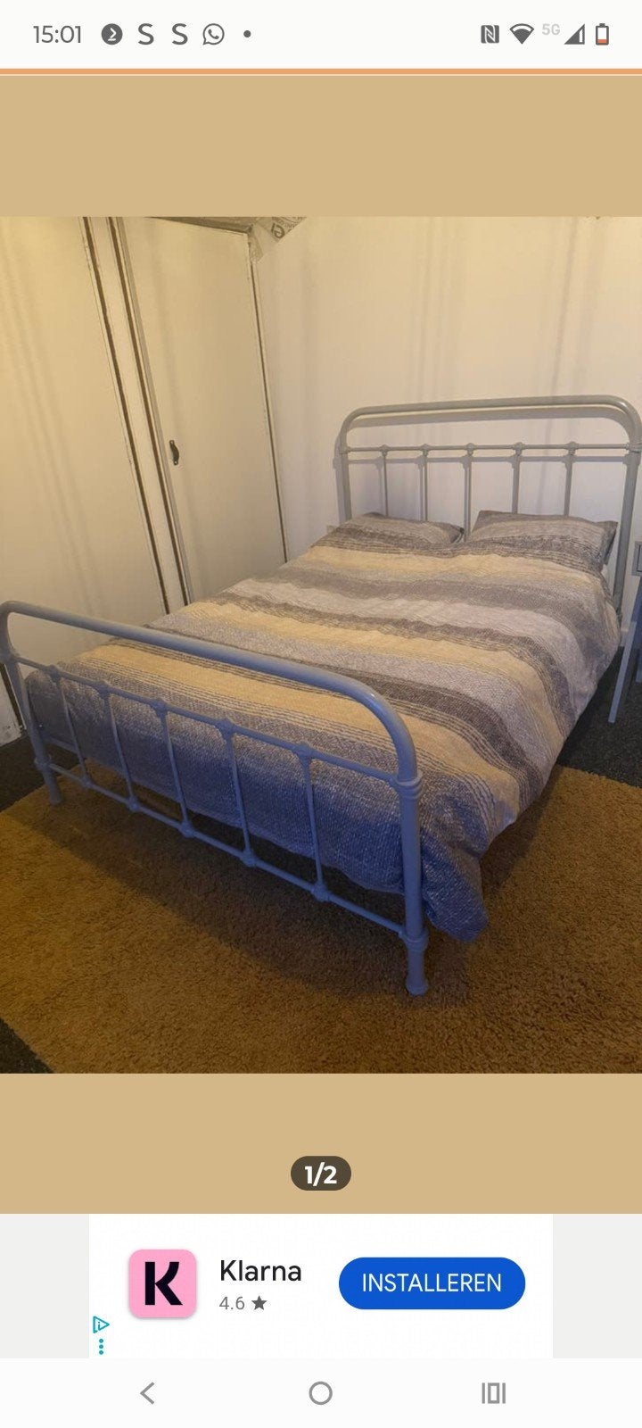 Tweepersoonsbed, Ophalen of Verzenden, Tweepersoons, Hout, 140 cm