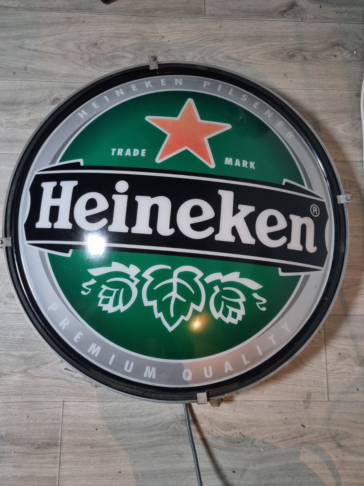 heineken lichtbak verlichting gevel bord mancave 50, Verzamelen, Biermerken, Ophalen of Verzenden, Gebruikt, Reclamebord, Plaat of Schild