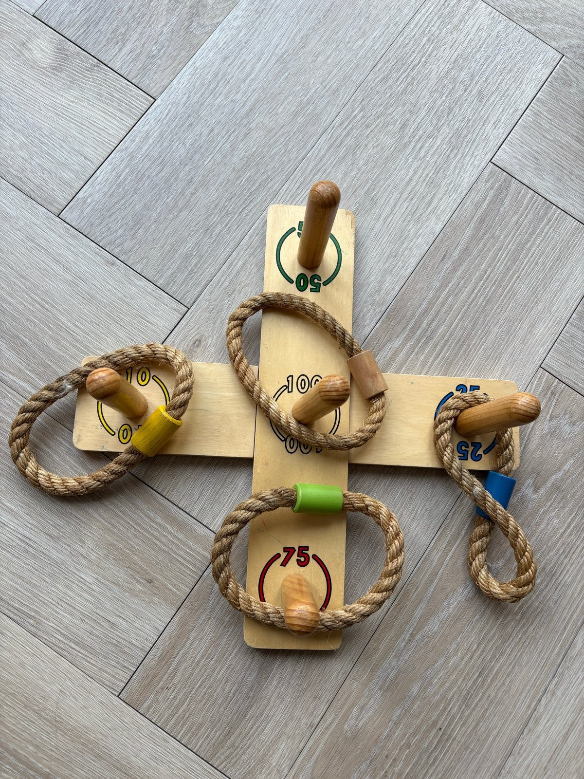 Houten ringwerpspel - Klassiek buitenspeelgoed, Ophalen of Verzenden, Gebruikt, Jongen of Meisje