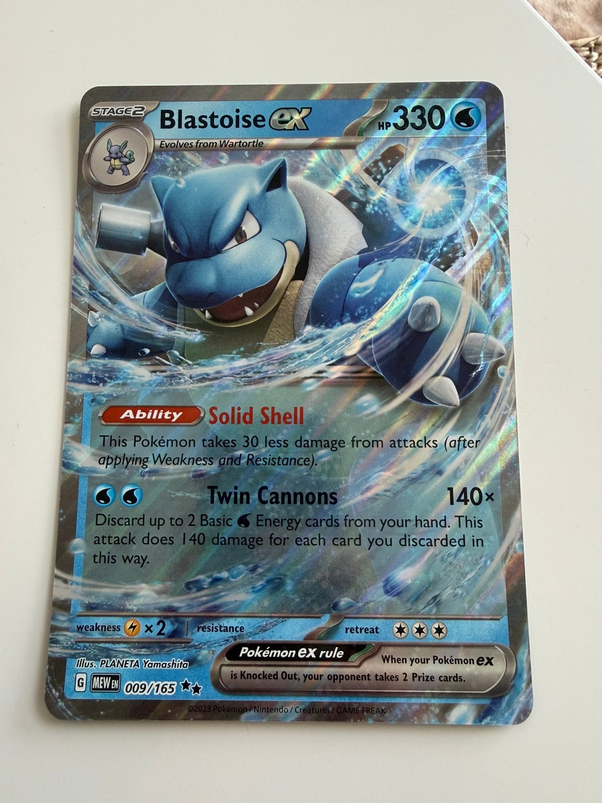 Blastoise (JUMBO) Ex 009 (MEW), Ophalen of Verzenden, Zo goed als nieuw