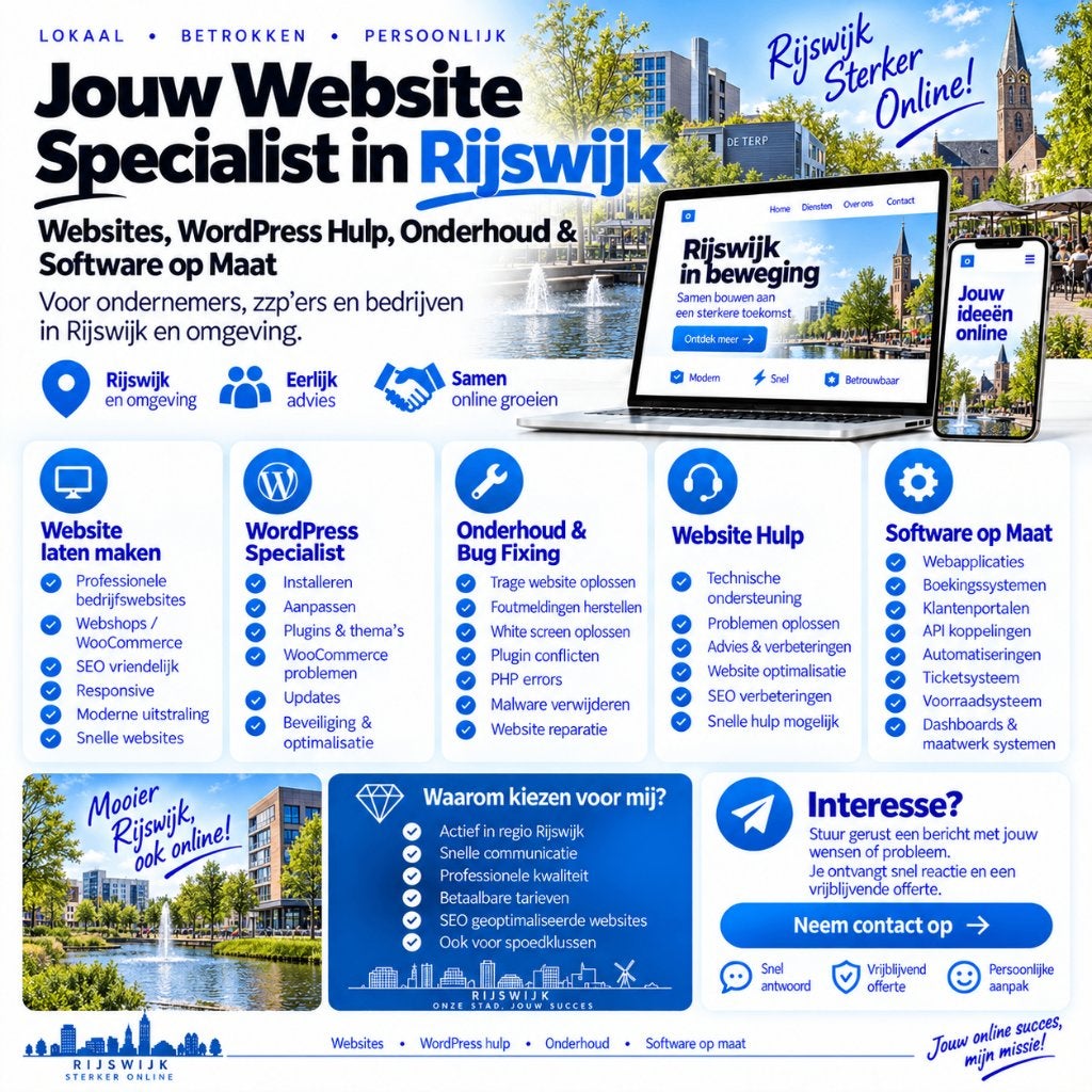 Website Laten Maken & WordPress Hulp Rijswijk, Vacatures, Vanaf 3 jaar, Geschikt als bijbaan, Freelance of Uitzendbasis, 33 - 40 uur