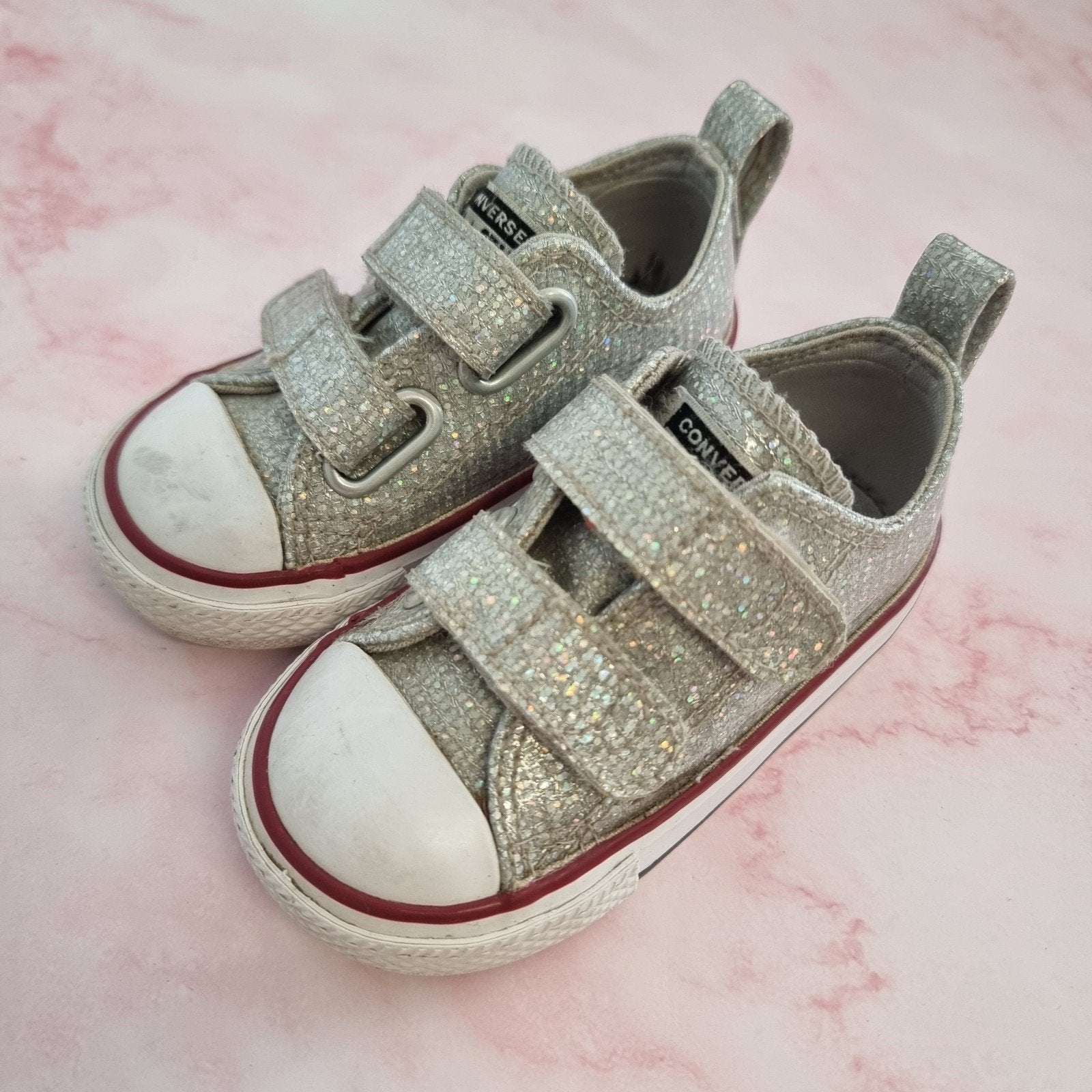 Converse All Star glitter schoentjes maat 21, Converse, Meisje, Ophalen of Verzenden, Gebruikt