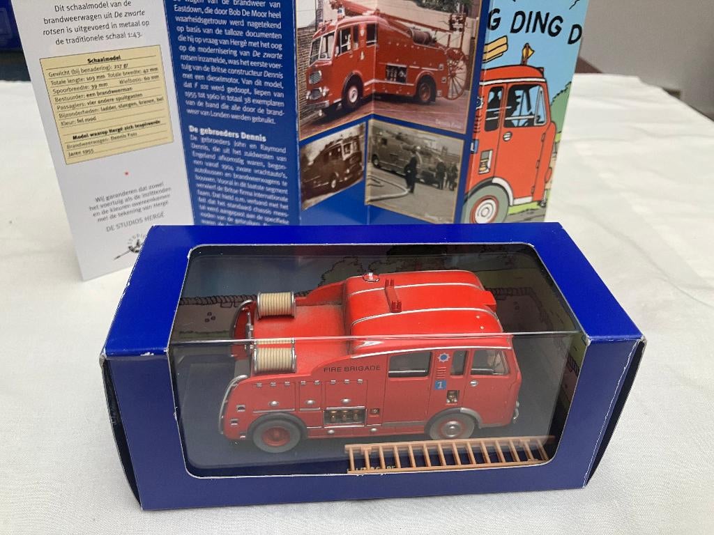 Kuifje De Brandweerwagen Zwarte Rotsen mét certificaat 2005, Ophalen of Verzenden, Kuifje, Zo goed als nieuw, Beeldje of Figuurtje