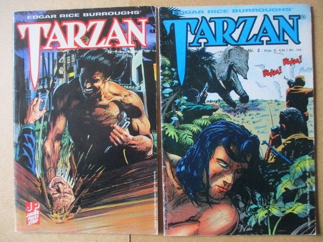 w0445 tarzan semic juniorpress 1 t/m 4, Meerdere stripboeken, Ophalen, Gelezen