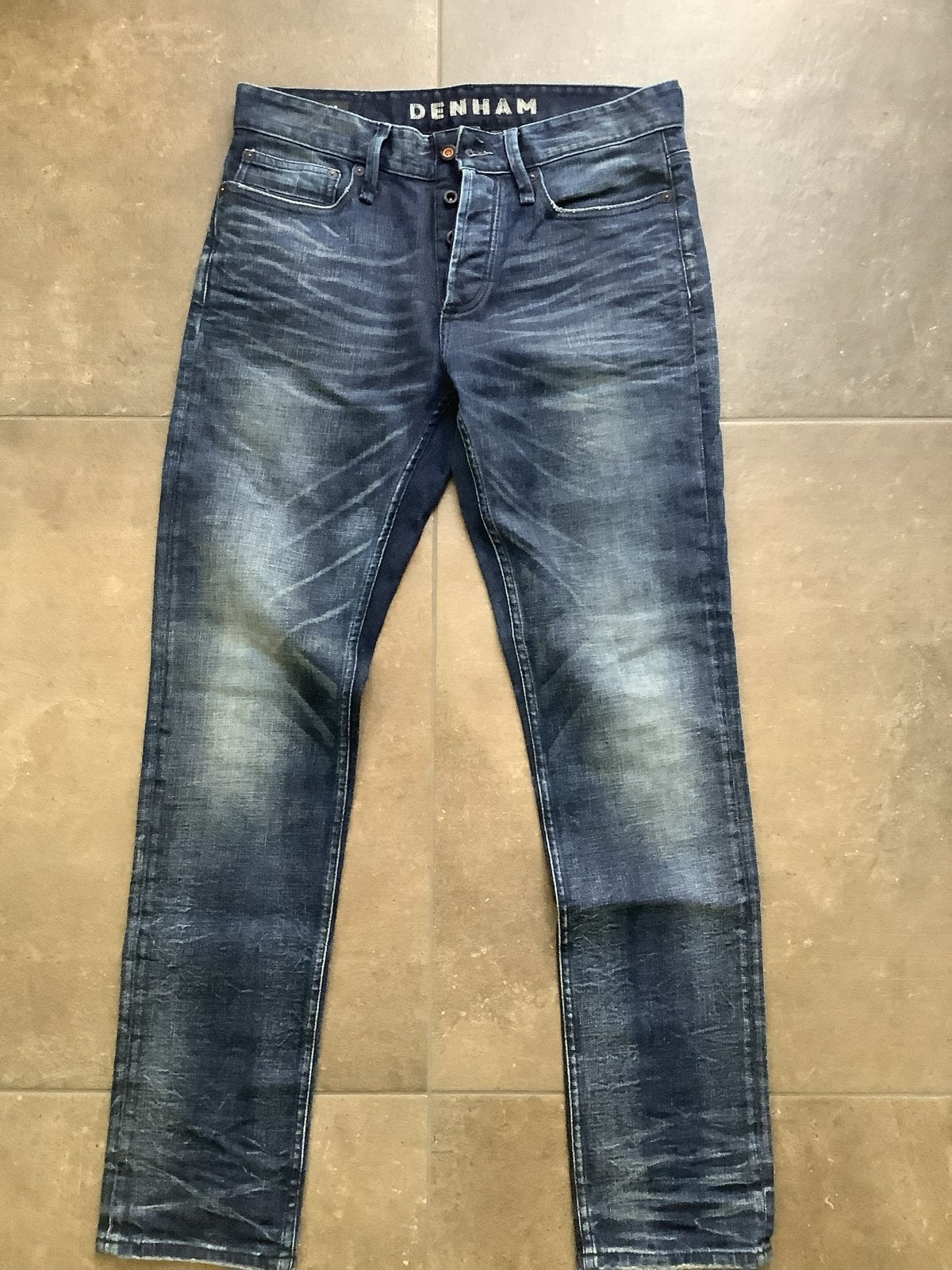 Denham Razor Slim Fit Jeans - Maat 31/32, Ophalen of Verzenden, Zo goed als nieuw, Blauw, W32 (confectie 46) of kleiner
