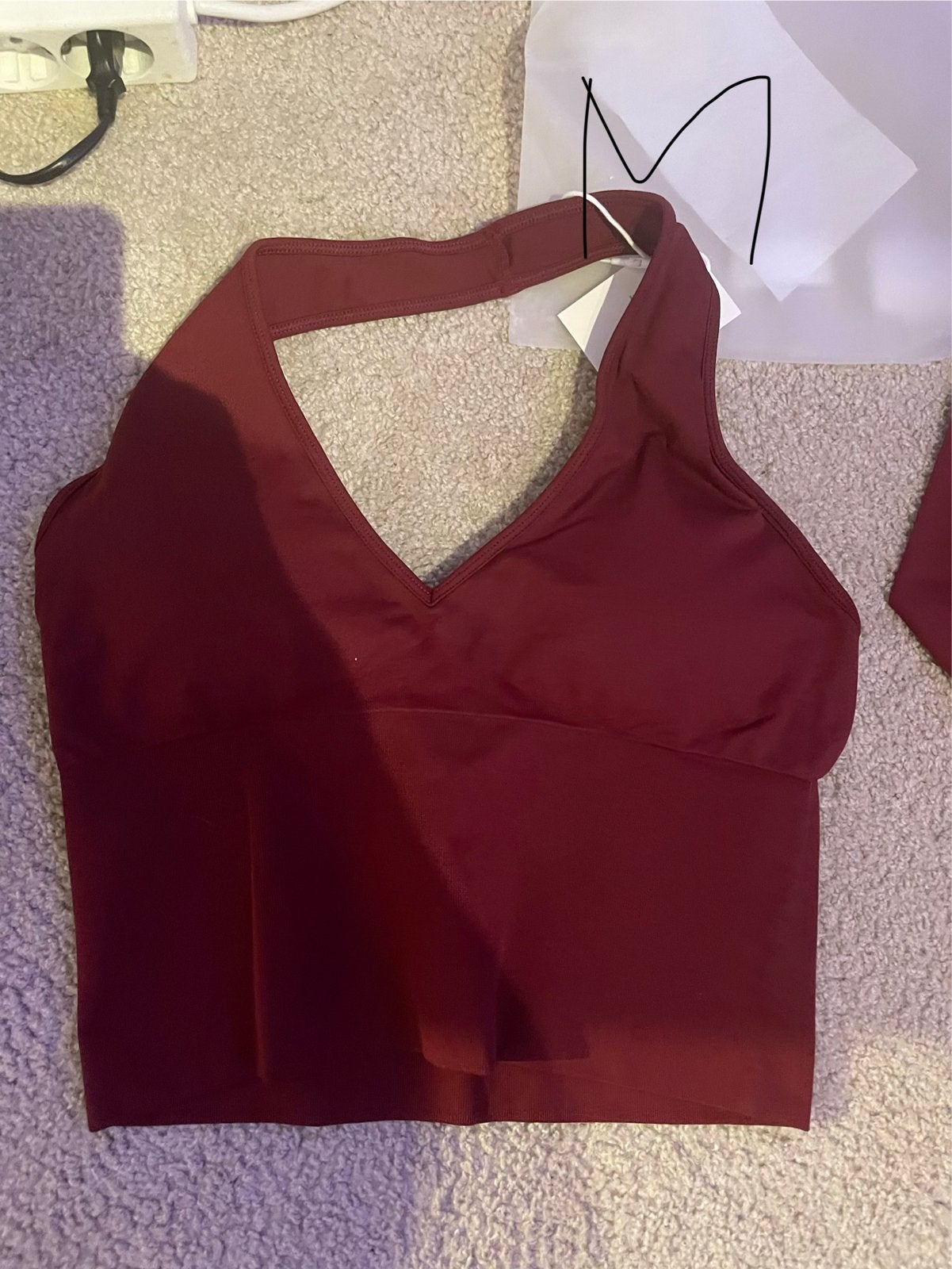 Thrivin sportset bordeauxrood - top, jasje en legging, Kleding | Dames, Maat 38/40 (M), Nieuw, Ophalen of Verzenden, Fitness of Aerobics