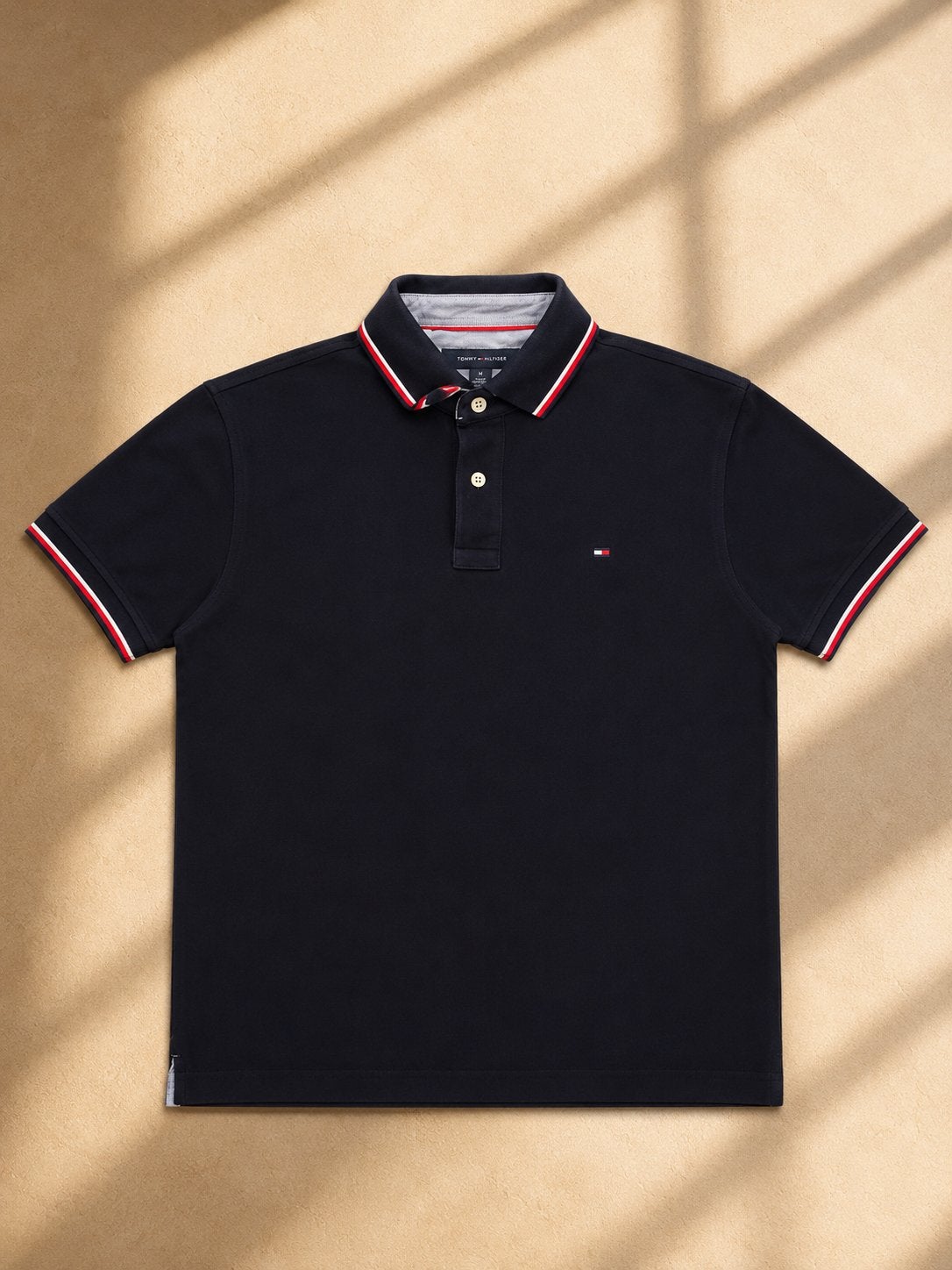 Tommy Hilfiger Heren Polo Donkerblauw – M –Zo goed als nieuw, Kleding | Heren, Polo's, Ophalen of Verzenden, Zo goed als nieuw
