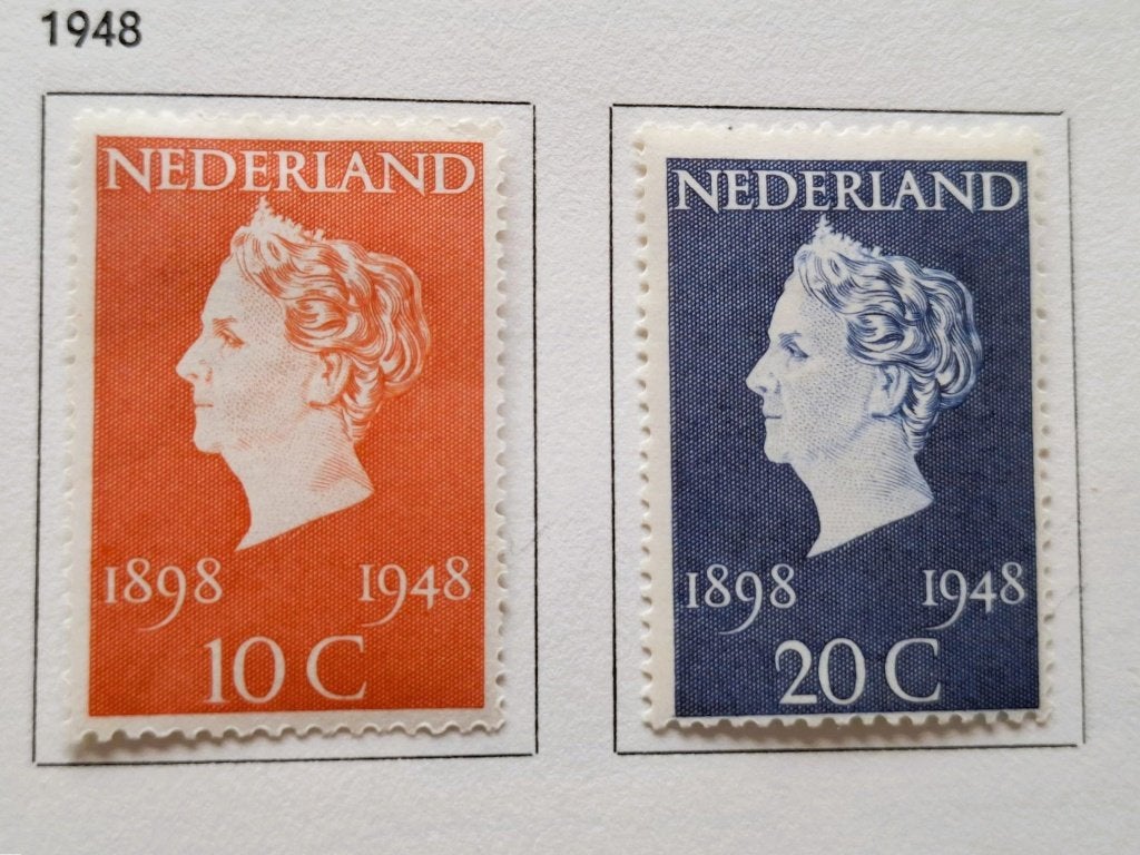 NVPH 504 - 505: 50-jarig regeringsjubileum Kon. Wilhelmina, Postzegels en Munten, Postzegels | Nederland, Verzenden, Na 1940, Postfris