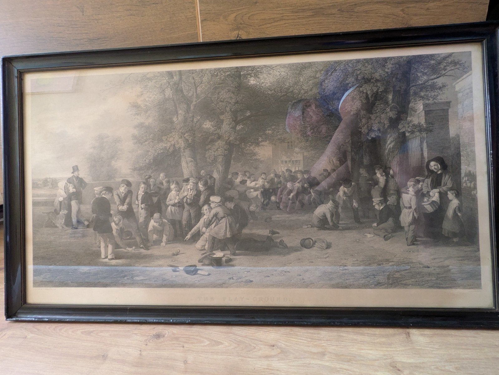 Zeldzame antieke Gravure 'The Play-Ground' - van F. Joubert., Antiek en Kunst, Ophalen