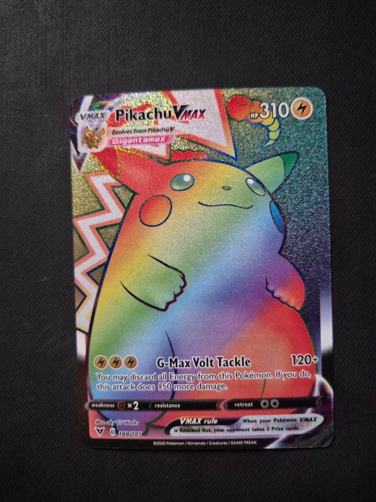 pikachu vmax rainbow 188/185, Hobby en Vrije tijd, Verzamelkaartspellen | Pokémon, Ophalen of Verzenden, Nieuw, Losse kaart