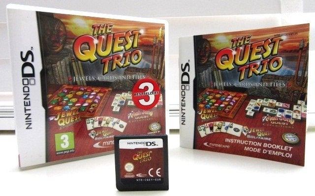 Spel The Quest Trio Nintendo DS - Solitaire Mah Jong …, Puzzel en Educatief, 1 speler, Ophalen of Verzenden, Zo goed als nieuw
