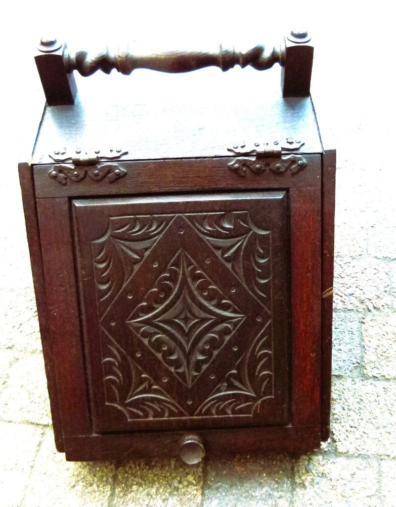 antieke kolen/houtkist met aluminium bak, Antiek en Kunst, Ophalen