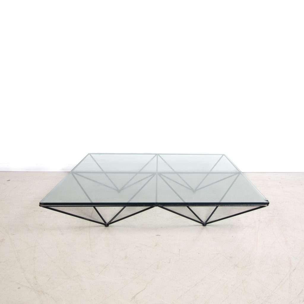 B&B Italia Alanda '18 Salontafel Glas - Zwart Staal, Niet ingevuld, Gebruikt, Glas, Minder dan 50 cm