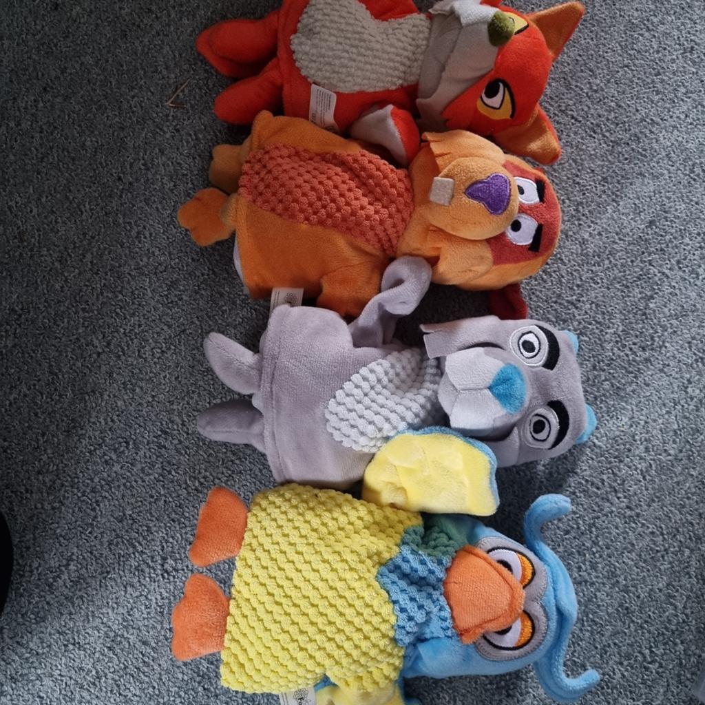 Set van 4 leuke handpoppen: vos, bever, uil en eend, Gebruikt, Overige merken, Overige karakters, Overige typen