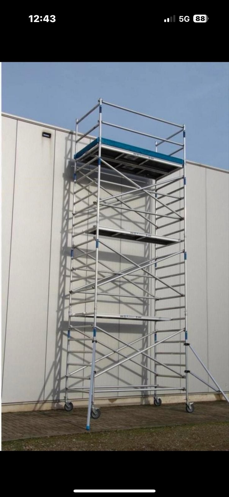Te huur: steiger op aanhanger, evt. met uitwijkconsole, Doe-het-zelf en Verbouw, Ophalen, Gebruikt, Overige typen, 5 meter of hoger