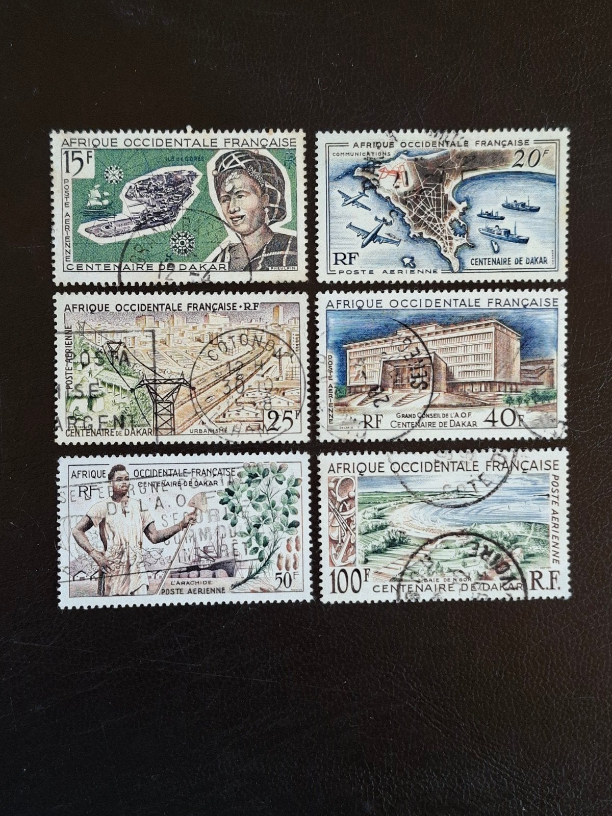 Frans West Afrika Mi 88 - 93.  Luchtpost, Ophalen of Verzenden, Overige landen, Gestempeld