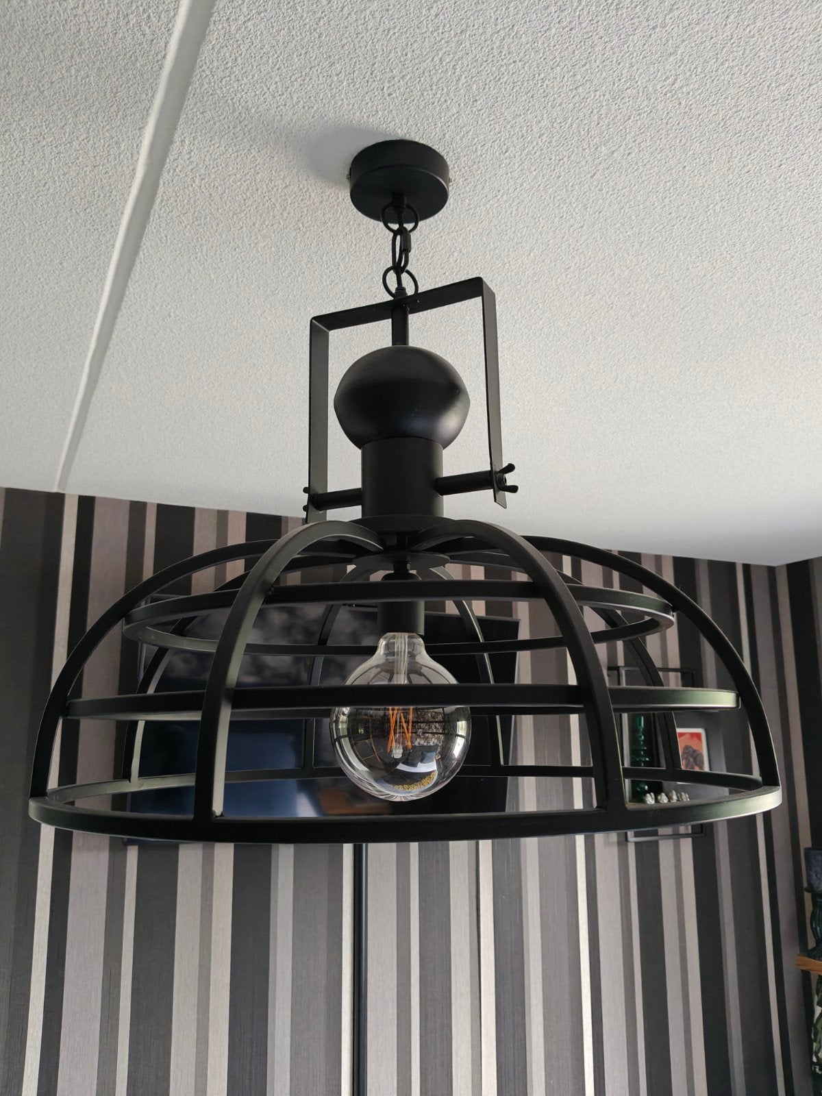 Mooie Plafondlamp, Zo goed als nieuw, Metaal, Industriëel, E27 (groot)
