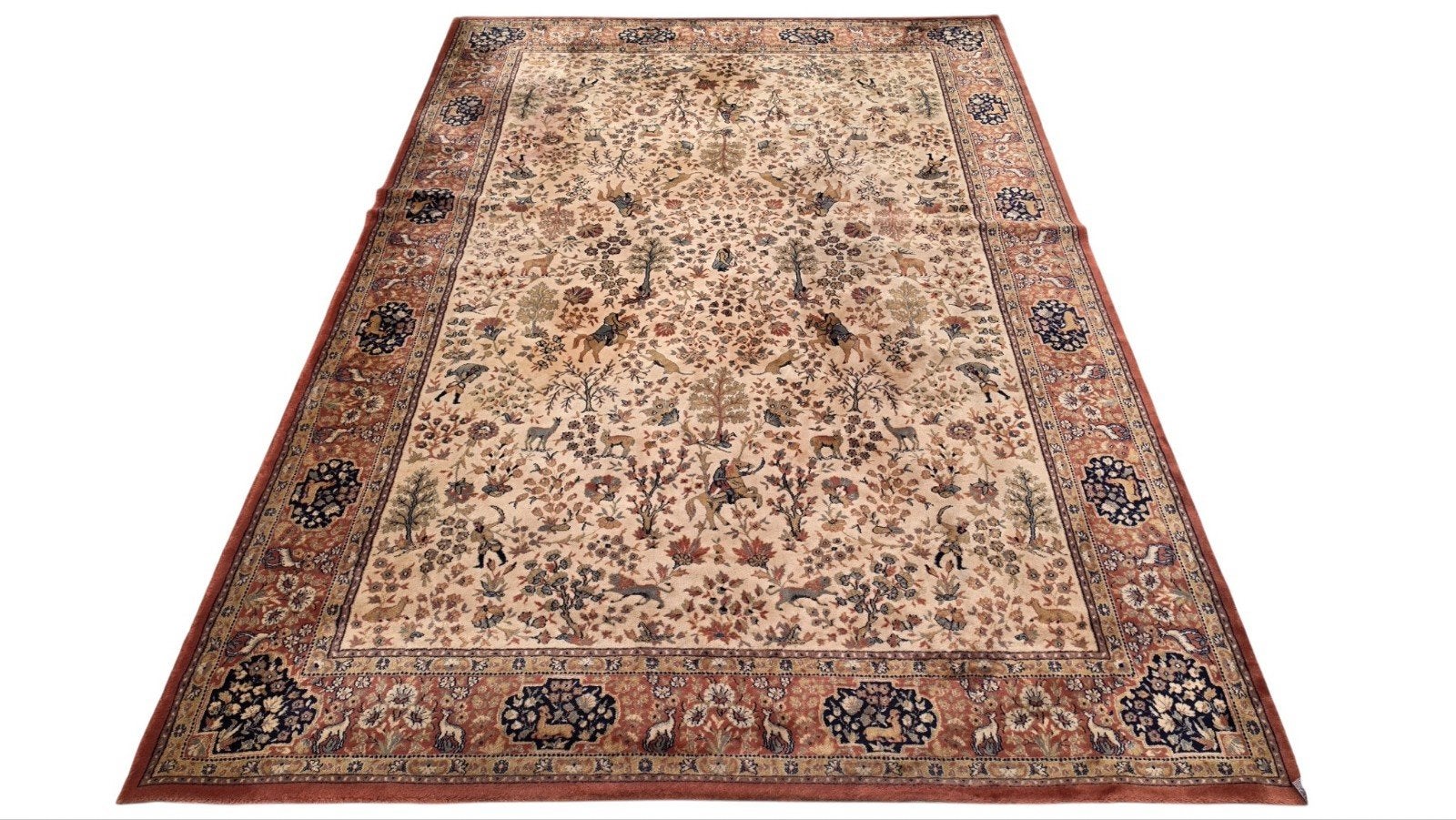 Vintage oosters wol Nadir vloerkleed floral pink 199x290cm, Gebruikt, 150 tot 200 cm, 200 cm of meer, Www.hypepopup.nl