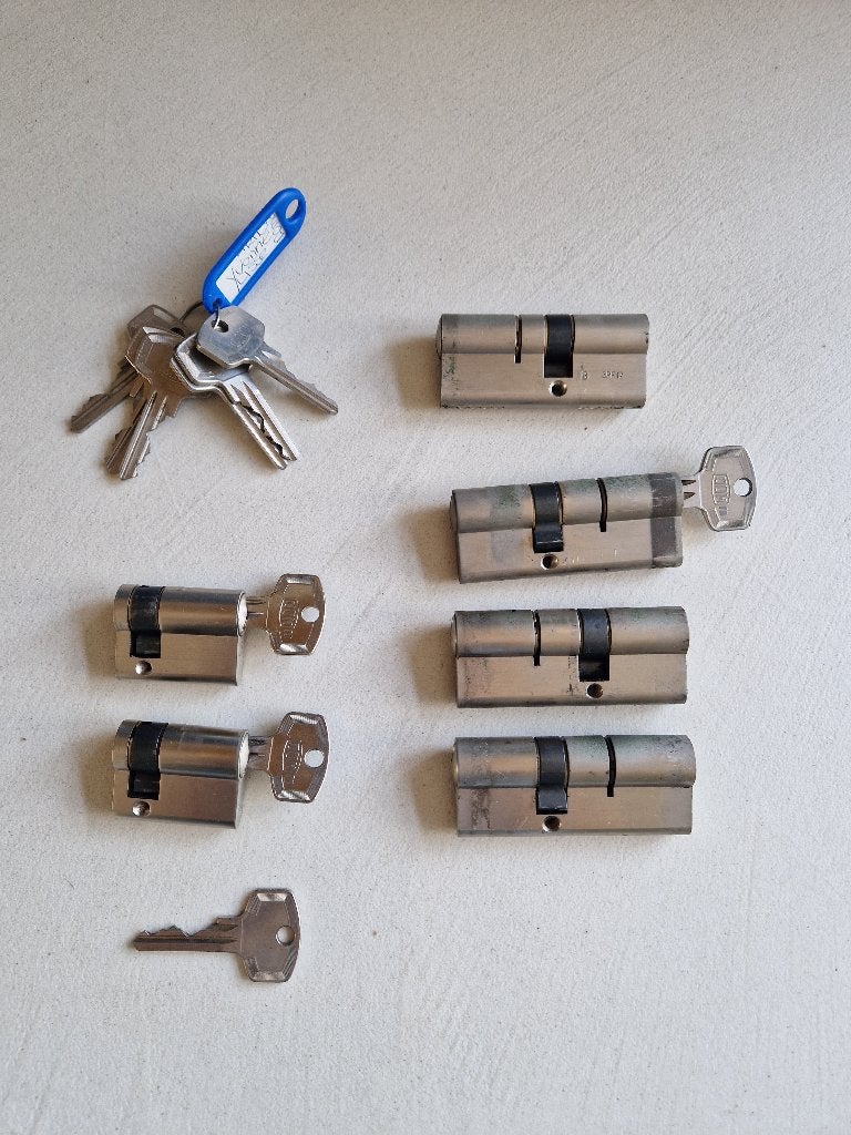 6 DOM cilindersloten, Ophalen, Gebruikt, Rvs, Slot
