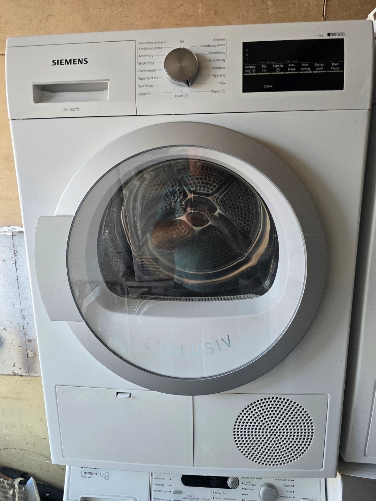 Siemens iSensoric IQ500 condensdroger 8kg, Anti-kreukfase, 8 tot 10 kg, Ophalen of Verzenden, Zo goed als nieuw
