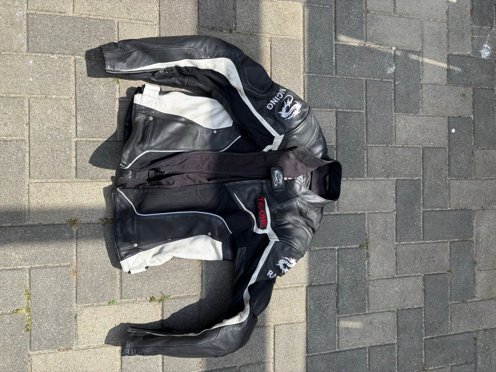 TK-ONE Arlen Ness Leren Motorjas Zwart/Wit - Maat 50, Ophalen of Verzenden, Tweedehands, Heren, Jas | leer