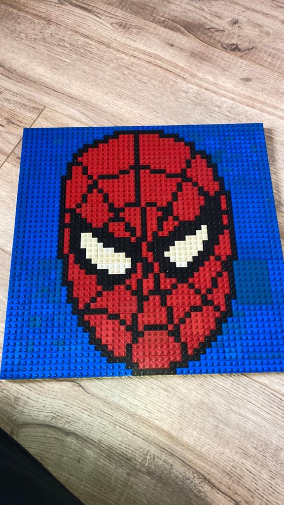 Lego Spiderman ️ mosaic op 48x48 grondplaat, Gebruikt, MOC (eigen creatie), Overige thema's, Lego