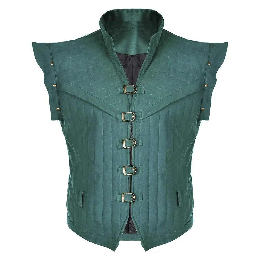 Heren groen piraten vest piraat jasje middeleeuws, Verzenden, Nieuw, Bovenkleding