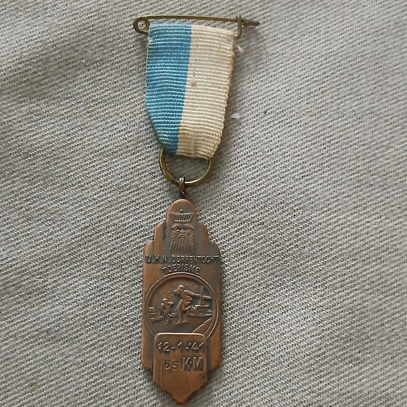 Medaille IJ.H.N Dorpentocht Toerisme, Postzegels en Munten, Ophalen of Verzenden, Overige materialen