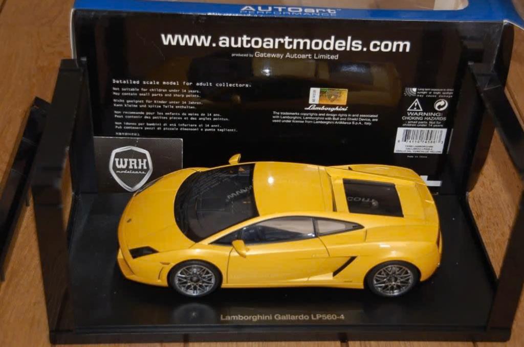 1:18 Lamborghini Gallardo giallo Autoart 74586 in box WRH, Verzenden, Zo goed als nieuw, Auto, Autoart